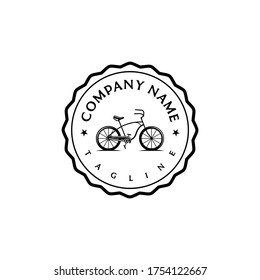 Bicycle logo design template. Awesome a bicylce with circle logo. A bicycle lineart logotype.