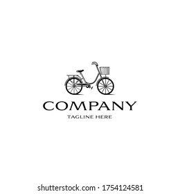 Bicycle logo design template. Awesome a bicylce logo. A bicycle lineart logotype.