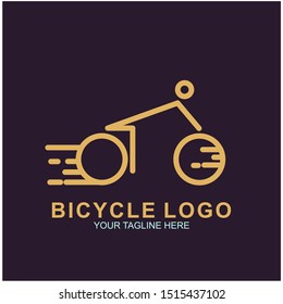 Bicycle logo design template.  Cycling race vector icon illustration