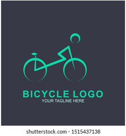 Bicycle logo design template.  Cycling race vector icon illustration