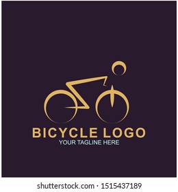 Bicycle logo design template.  Cycling race vector icon illustration