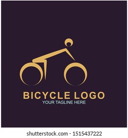 Bicycle logo design template.  Cycling race vector icon illustration