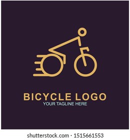 Bicycle logo design template.  Cycling race vector icon illustration