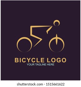 Bicycle logo design template.  Cycling race vector icon illustration