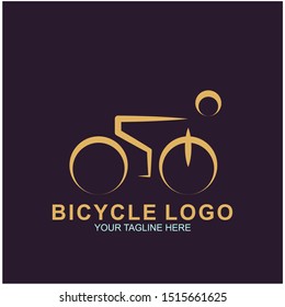 Bicycle logo design template.  Cycling race vector icon illustration