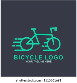 Bicycle logo design template.  Cycling race vector icon illustration