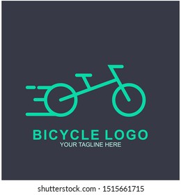 Bicycle logo design template.  Cycling race vector icon illustration