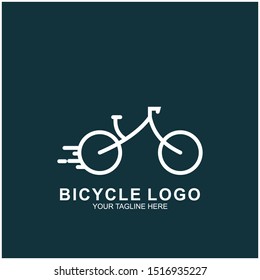 Bicycle logo design template.  Cycling race vector icon illustration