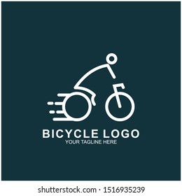 Bicycle logo design template.  Cycling race vector icon illustration