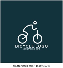 Bicycle logo design template.  Cycling race vector icon illustration