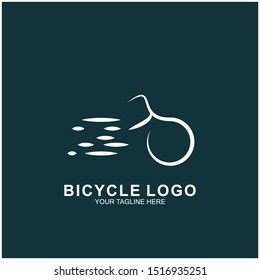 Bicycle logo design template.  Cycling race vector icon illustration