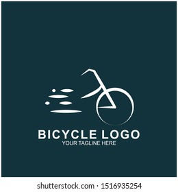 Bicycle logo design template.  Cycling race vector icon illustration