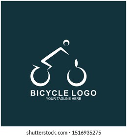 Bicycle logo design template.  Cycling race vector icon illustration