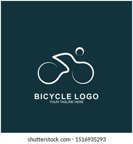 Bicycle logo design template.  Cycling race vector icon illustration