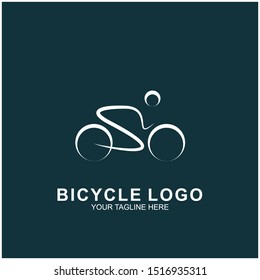Bicycle logo design template.  Cycling race vector icon illustration