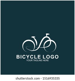 Bicycle logo design template.  Cycling race vector icon illustration