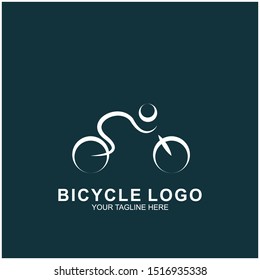 Bicycle logo design template.  Cycling race vector icon illustration