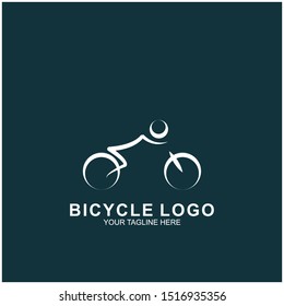 Bicycle logo design template.  Cycling race vector icon illustration