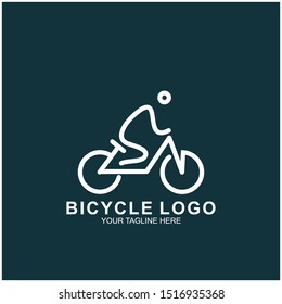 Bicycle logo design template.  Cycling race vector icon illustration
