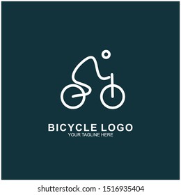 Bicycle logo design template.  Cycling race vector icon illustration