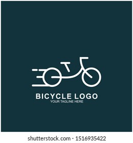 Bicycle logo design template.  Cycling race vector icon illustration