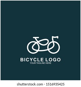 Bicycle logo design template.  Cycling race vector icon illustration