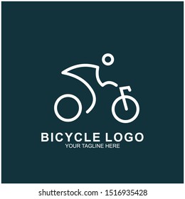 Bicycle logo design template.  Cycling race vector icon illustration