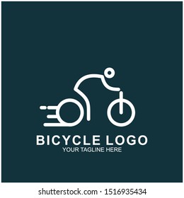 Bicycle logo design template.  Cycling race vector icon illustration