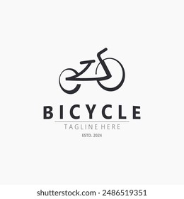 Bicycle logo design vector image, monogram  style template