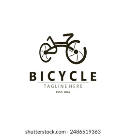 Bicycle logo design vector image, monogram  style template