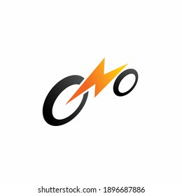 bicycle logo with electric concept