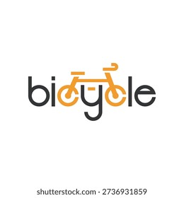 Bicycle logo flat design in vector