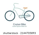 Bicycle logo, icon. Cruiser Bike, Design template linear minimal style. healthy concept. Vector illustration.
