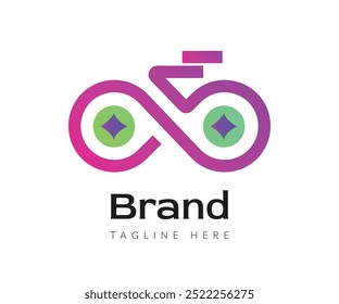 Elementos de Plantilla de diseño de icono de logotipo de bicicleta. Utilizable para la marca y los logotipos de negocios.
