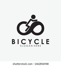 Bicycle Logo Infinity For Business. Vector Illustration.