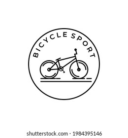 bicycle logo line art vector illustration design