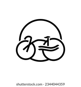 Bicycle Logo, Simple Minimalist Design, Sport Transport Vector, Illustration silhouette template