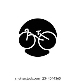 Bicycle Logo, Simple Minimalist Design, Sport Transport Vector, Illustration silhouette template