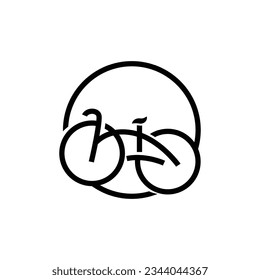 Fahrradlogo, einfaches Minimaldesign, Sport Transport-Vektorgrafik, Silhouette-Illustrationsvorlage