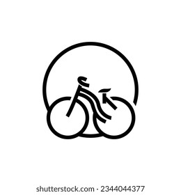 Bicycle Logo, Simple Minimalist Design, Sport Transport Vector, Illustration silhouette template