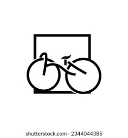 Bicycle Logo, Simple Minimalist Design, Sport Transport Vector, Illustration silhouette template