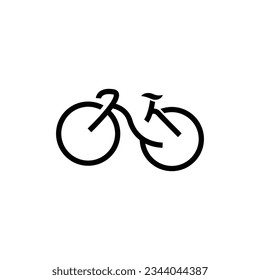 Bicycle Logo, Simple Minimalist Design, Sport Transport Vector, Illustration silhouette template