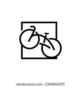 Bicycle Logo, Simple Minimalist Design, Sport Transport Vector, Illustration silhouette template