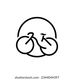 Bicycle Logo, Simple Minimalist Design, Sport Transport Vector, Illustration silhouette template