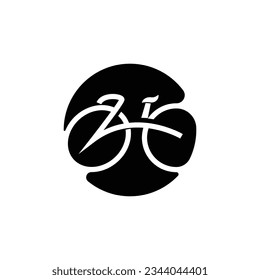 Bicycle Logo, Simple Minimalist Design, Sport Transport Vector, Illustration silhouette template
