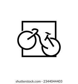 Bicycle Logo, Simple Minimalist Design, Sport Transport Vector, Illustration silhouette template
