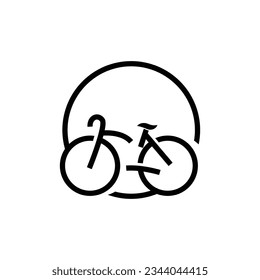 Bicycle Logo, Simple Minimalist Design, Sport Transport Vector, Illustration silhouette template