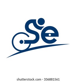 bicycle logo template. bike logo form by letter s and e.