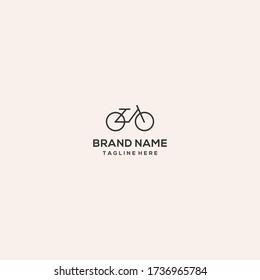 Bicycle Logo Template Line Art Vector Design.