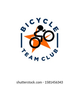 Bicycle logo template vector. Vintage monogram bicycle logo concept